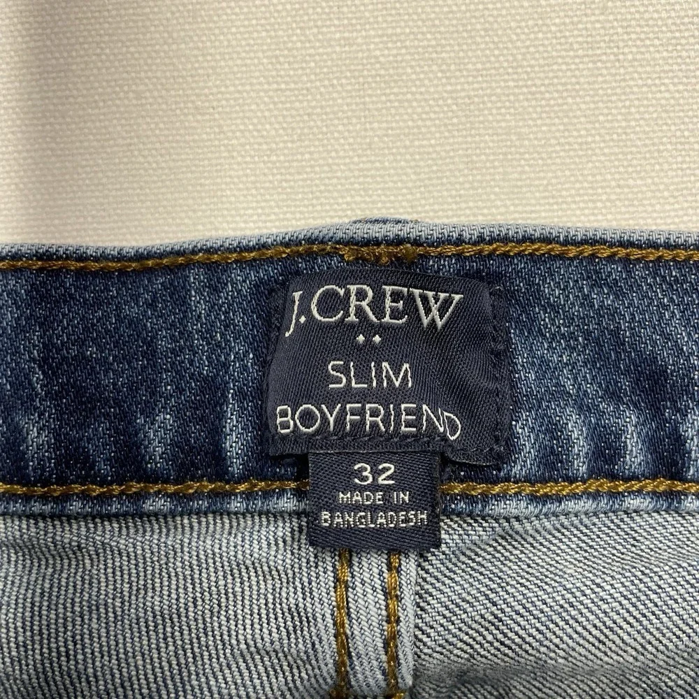 J Crew Women's‎ Jeans 32 Slim Boyfriend Blue Raw Hem